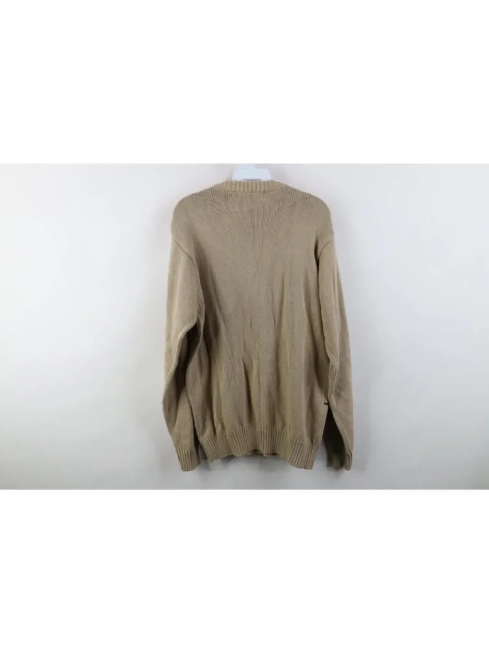 Vintage 90s Streetwear Mens Large Striped Cotton Cable Knit Crewneck Sweater